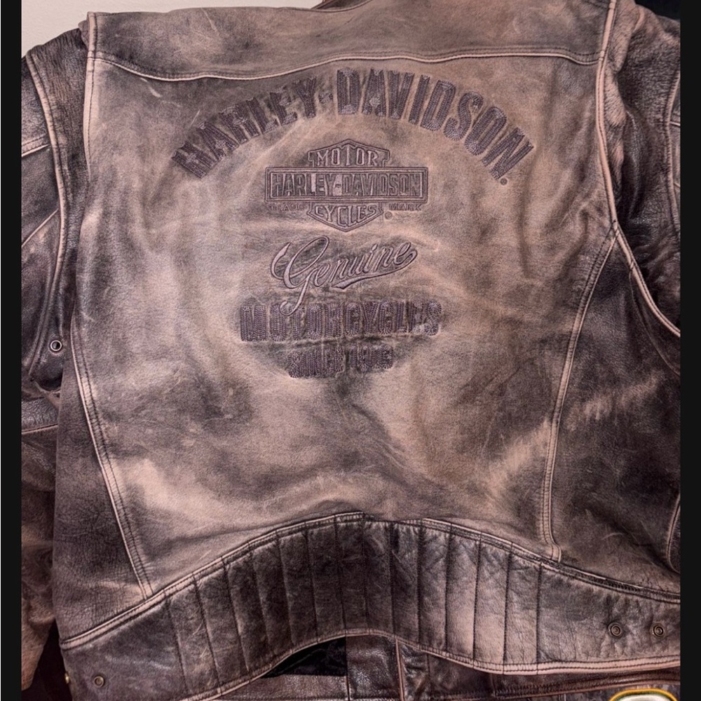 Harley-Davidson Brown Bomber Jacket Distressed Leather